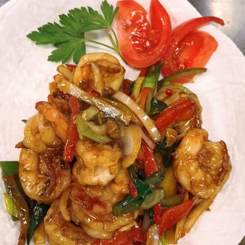 055 Gebratene Garnelen mit Thai-Basilikum🌶 🌶,👍
