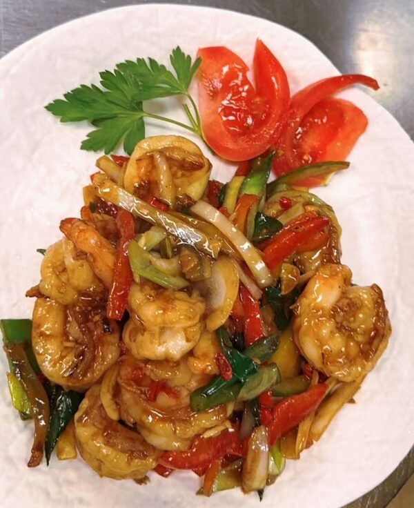 Crevetten Thai Basil 055 Stir-fried shrimps with Thai basil🌶 🌶,👍