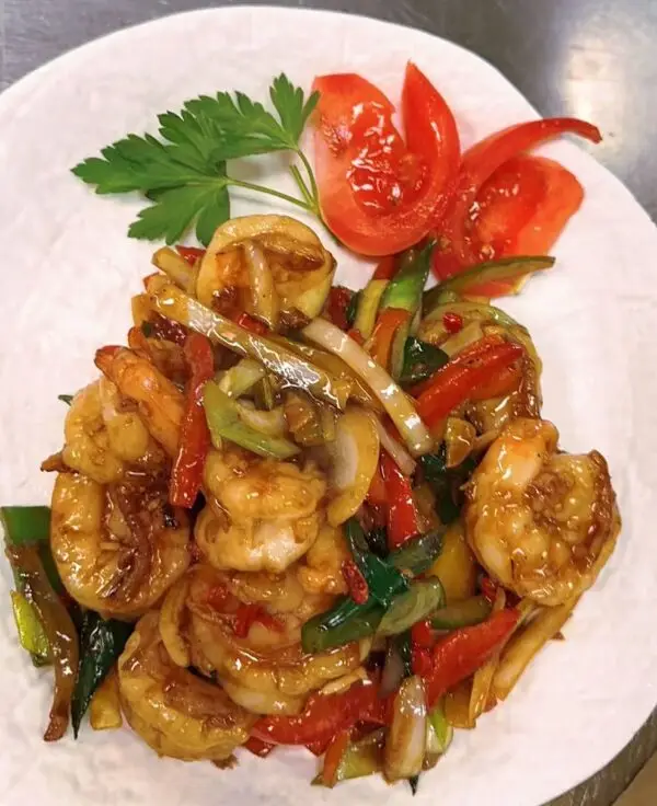 Crevetten Thai Basil 055 Gebratene Garnelen mit Thai-Basilikum🌶 🌶,👍