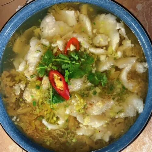 Fisch mit Szechuan Sauerkraut